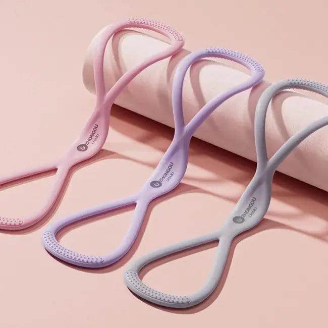 Pink 8-Shaped Resistance Band for Strength and Stretching - Estalios