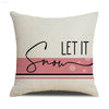 Pink Cartoon Christmas Linen Pillowcase for Sofa Decor - Estalios