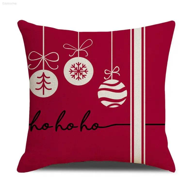 Pink Cartoon Christmas Linen Pillowcase for Sofa Decor - Estalios