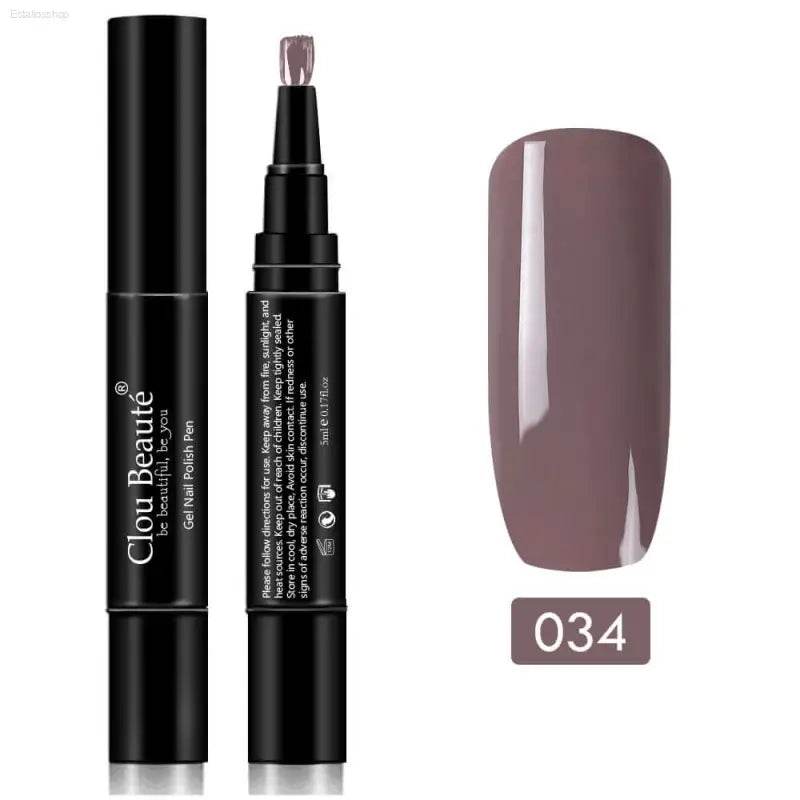 Gel Nail Polish Pen - UV Soak Off Hybrid Pure Color Base & Top Coat for Effortless Manicure - Estalios