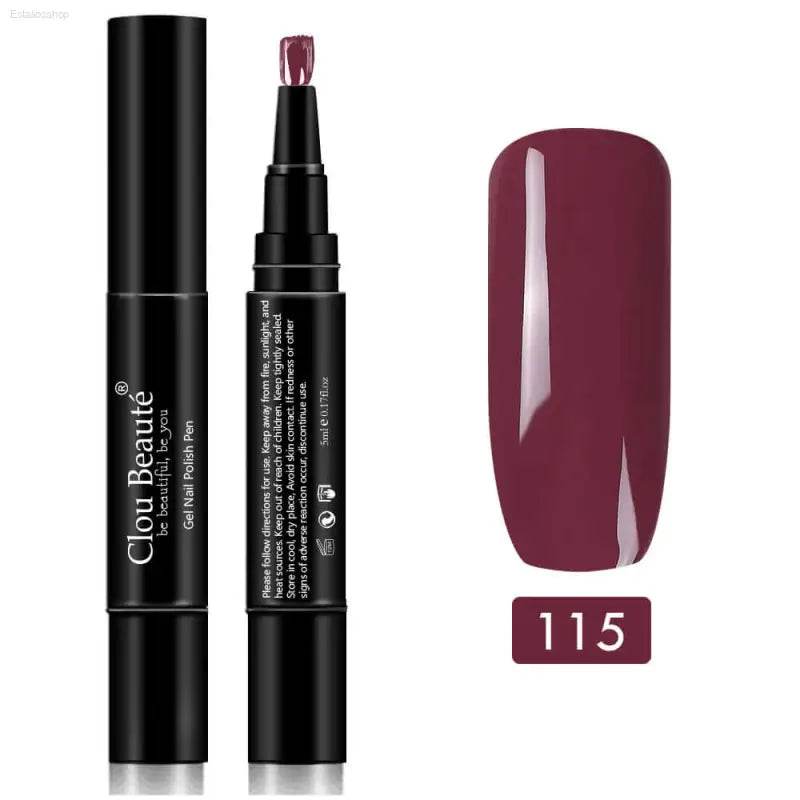 Gel Nail Polish Pen - UV Soak Off Hybrid Pure Color Base & Top Coat for Effortless Manicure - Estalios
