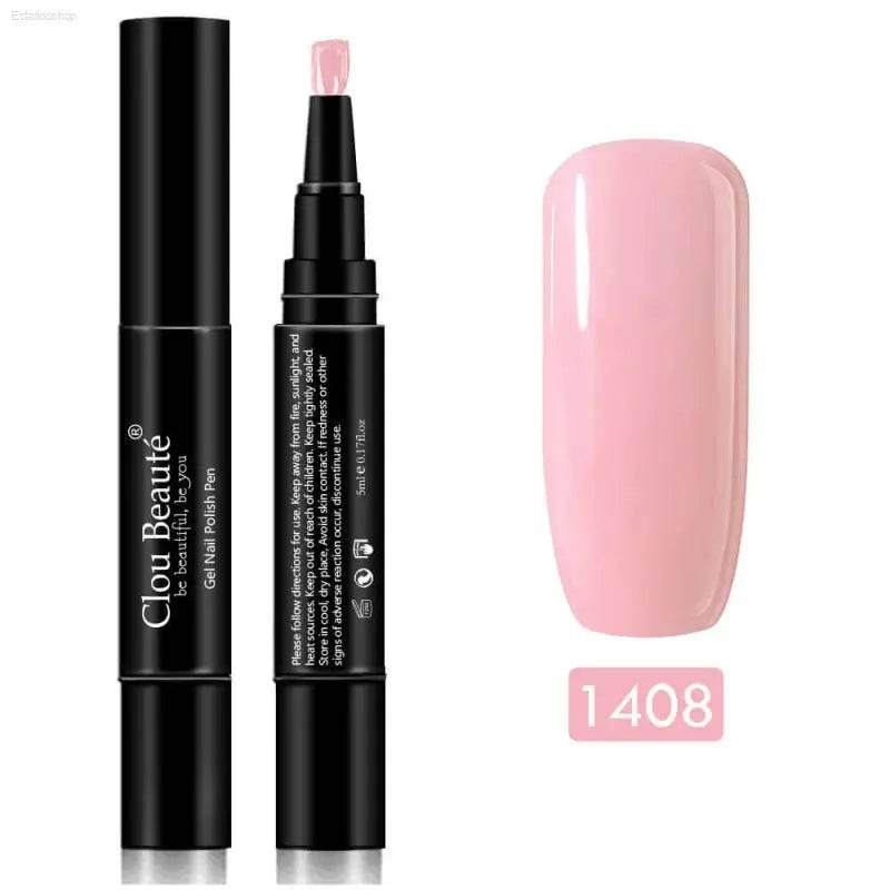Gel Nail Polish Pen - UV Soak Off Hybrid Pure Color Base & Top Coat for Effortless Manicure - Estalios
