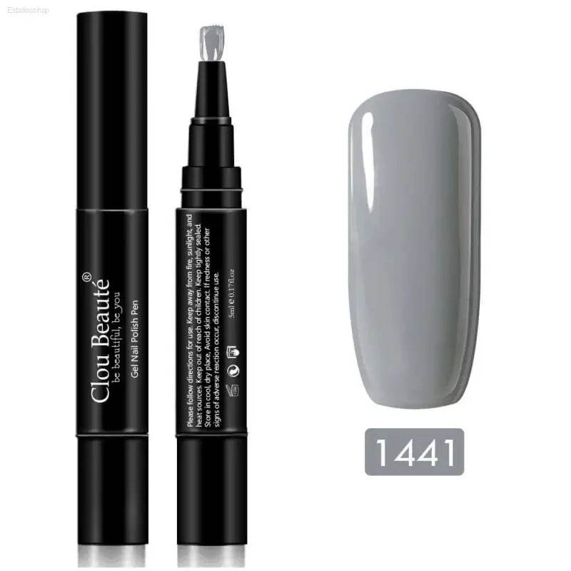 Gel Nail Polish Pen - UV Soak Off Hybrid Pure Color Base & Top Coat for Effortless Manicure - Estalios