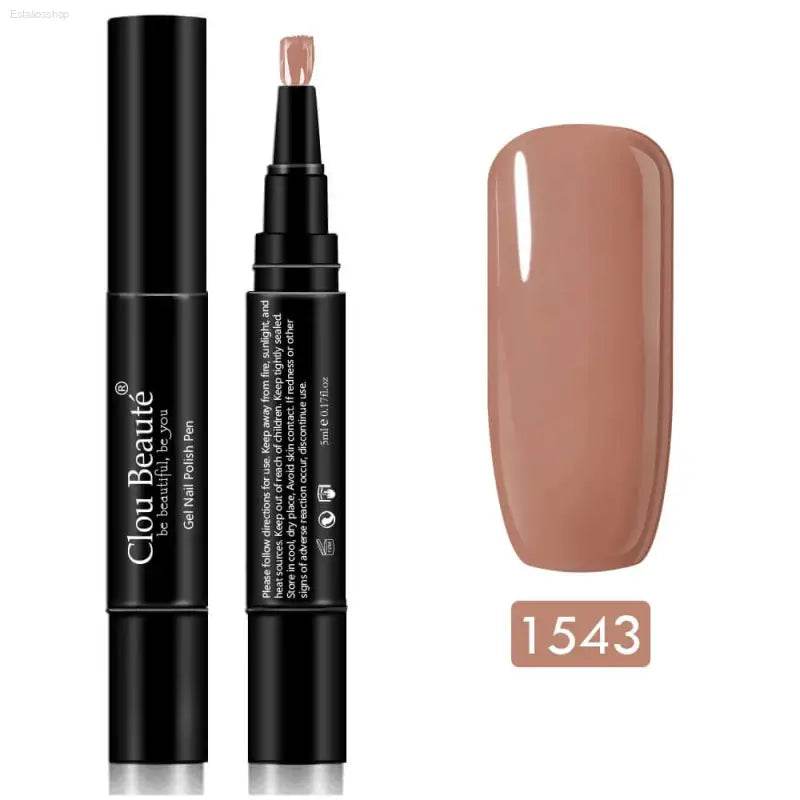Gel Nail Polish Pen - UV Soak Off Hybrid Pure Color Base & Top Coat for Effortless Manicure - Estalios
