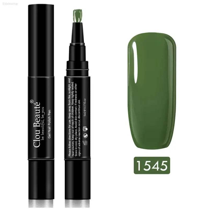 Gel Nail Polish Pen - UV Soak Off Hybrid Pure Color Base & Top Coat for Effortless Manicure - Estalios