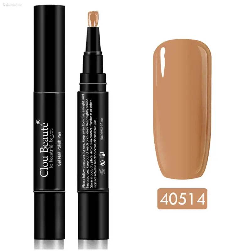 Gel Nail Polish Pen - UV Soak Off Hybrid Pure Color Base & Top Coat for Effortless Manicure - Estalios