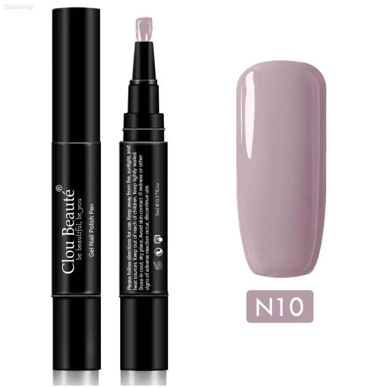 Gel Nail Polish Pen - UV Soak Off Hybrid Pure Color Base & Top Coat for Effortless Manicure - Estalios