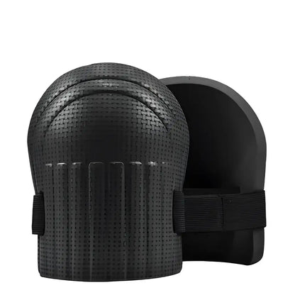 Black knee pads designed for tile mud workers and enhanced knee protection