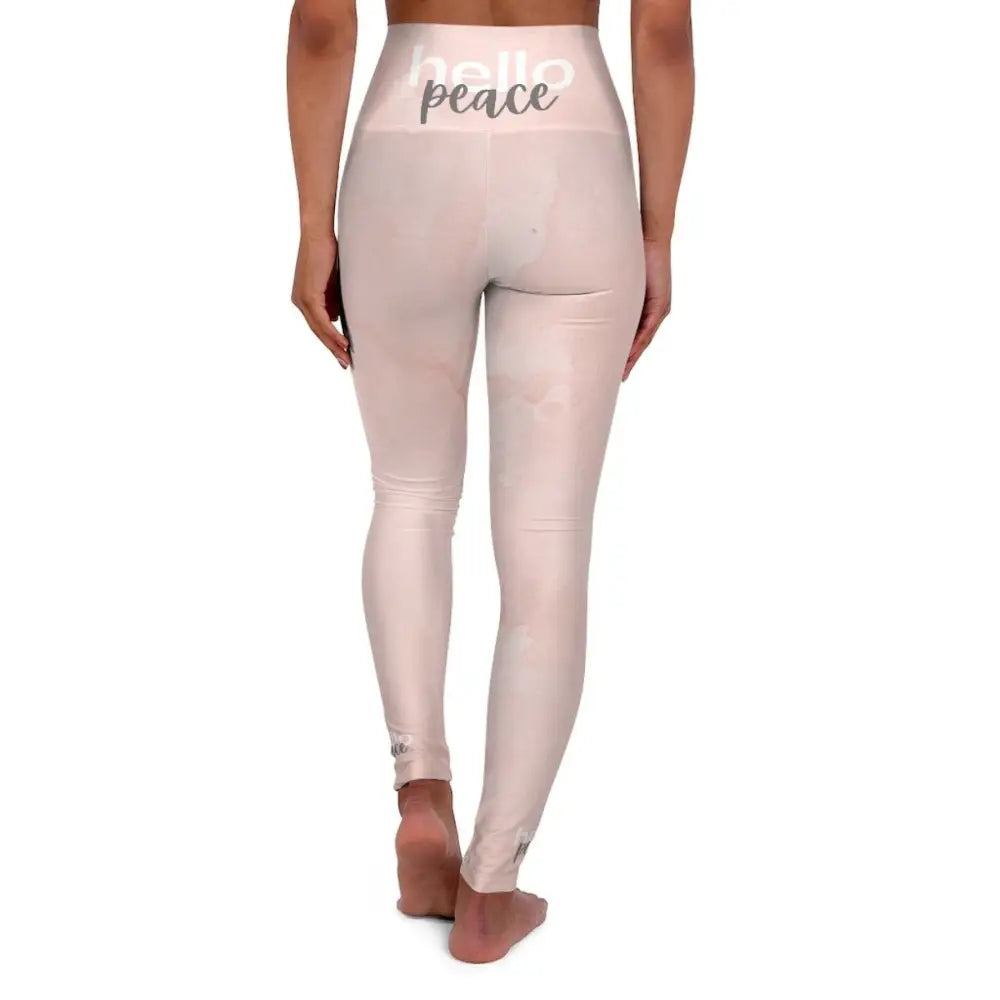 Peach-colored Pink Peach Marble Yoga Leggings perfect for your fitness legging yoga sessions