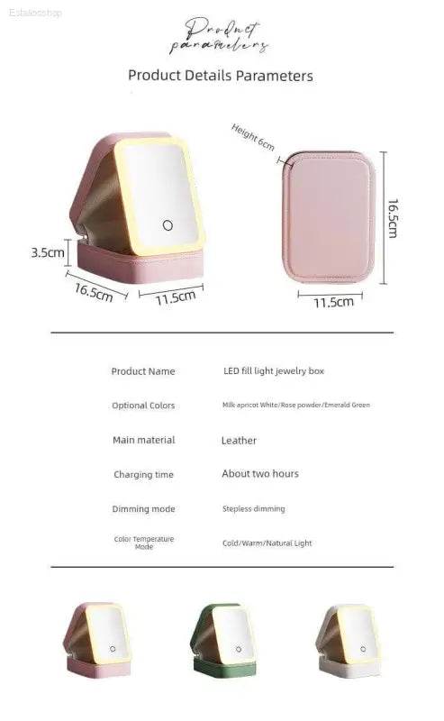 Pink Perfection: Light Up your Flawless Beauty Routine with this Makeup Mirror! Shine Bright with the Pink Perfection Makeup Organizer, your New Secret Weapon - Estalios