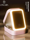 Pink Perfection: Light Up your Flawless Beauty Routine with this Makeup Mirror! Shine Bright with the Pink Perfection Makeup Organizer, your New Secret Weapon - Estalios