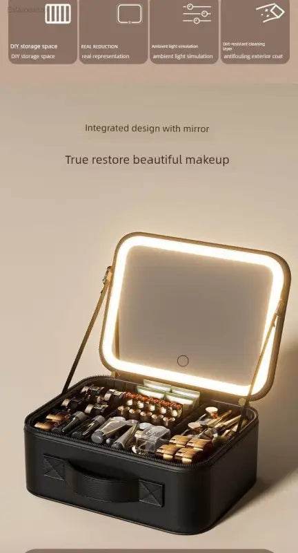 Pink Perfection: Light Up your Flawless Beauty Routine with this Makeup Mirror! Shine Bright with the Pink Perfection Makeup Organizer, your New Secret Weapon - Estalios
