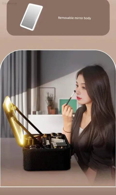 Pink Perfection: Light Up your Flawless Beauty Routine with this Makeup Mirror! Shine Bright with the Pink Perfection Makeup Organizer, your New Secret Weapon - Estalios