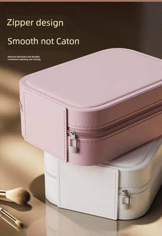 Pink Perfection: Light Up your Flawless Beauty Routine with this Makeup Mirror! Shine Bright with the Pink Perfection Makeup Organizer, your New Secret Weapon - Estalios