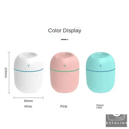 Pink Portable Ultrasonic Humidifier and Essential Oil Diffuser for Relaxing Aromatherapy - Estalios