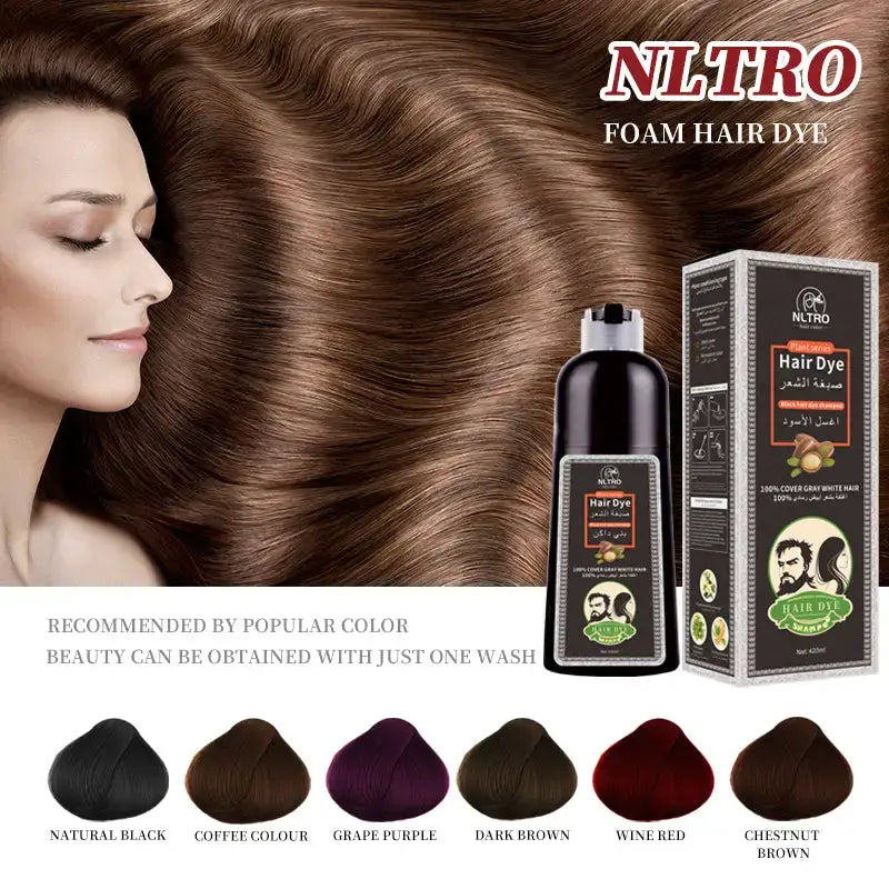 Foam hair dye from Plant Extract Hair Dye Black Shampoo for vibrant hair color