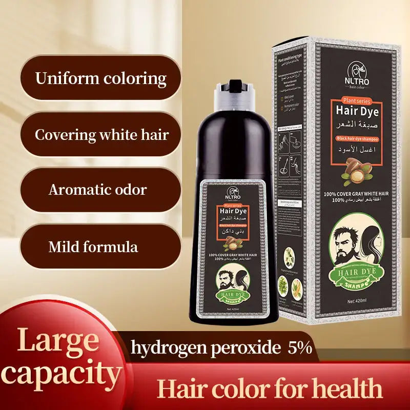 Plant Extract Hair Dye Black Shampoo for vibrant color and healthy hair care