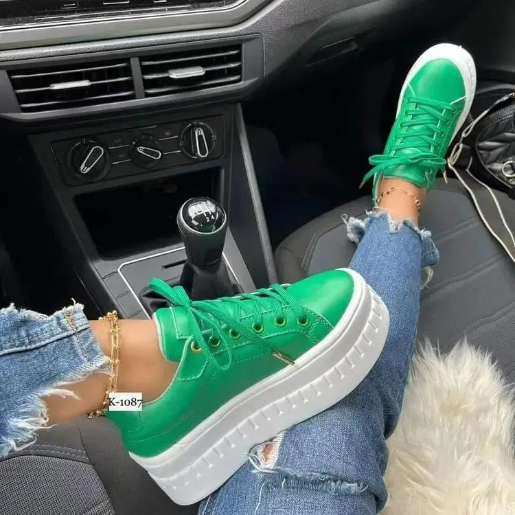 Stylish Green Platform Sneakers perfect for snagging great platform sneaker deals for women