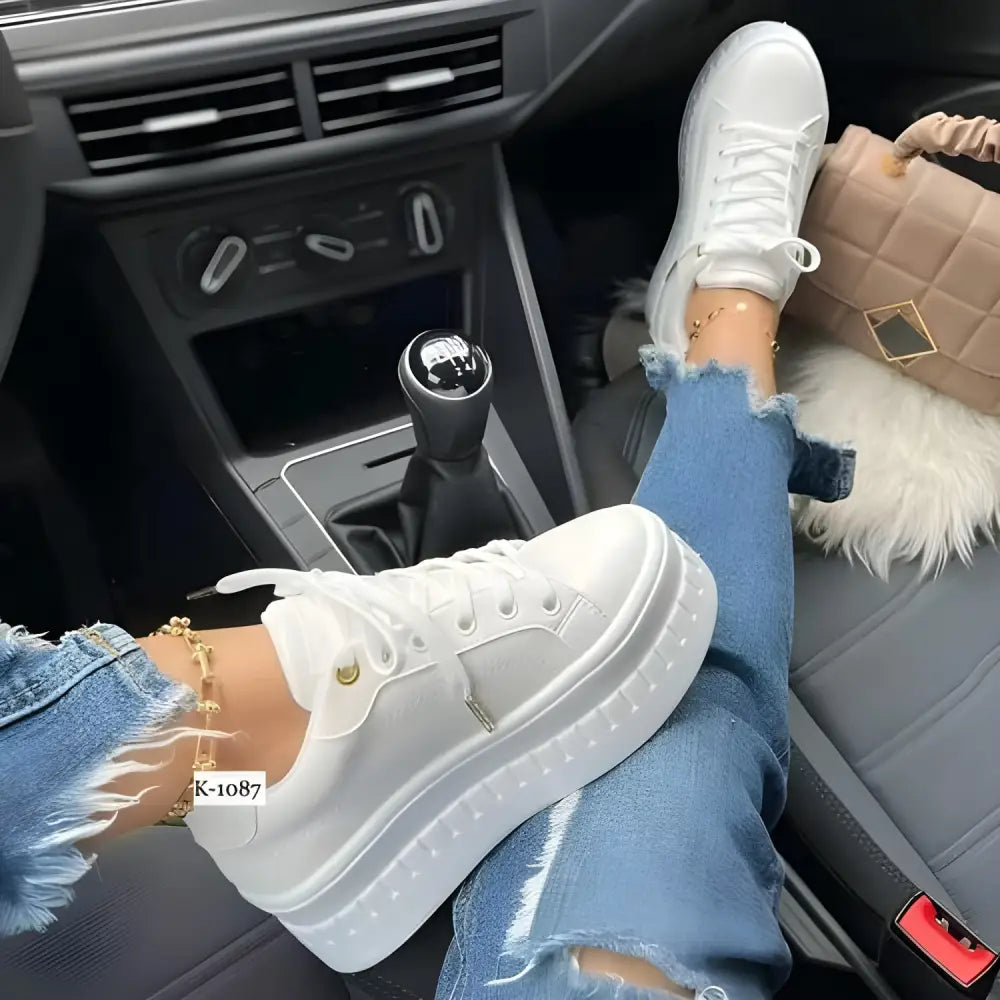 Stylish white platform sneakers featured in Platform Sneaker Deals for Women