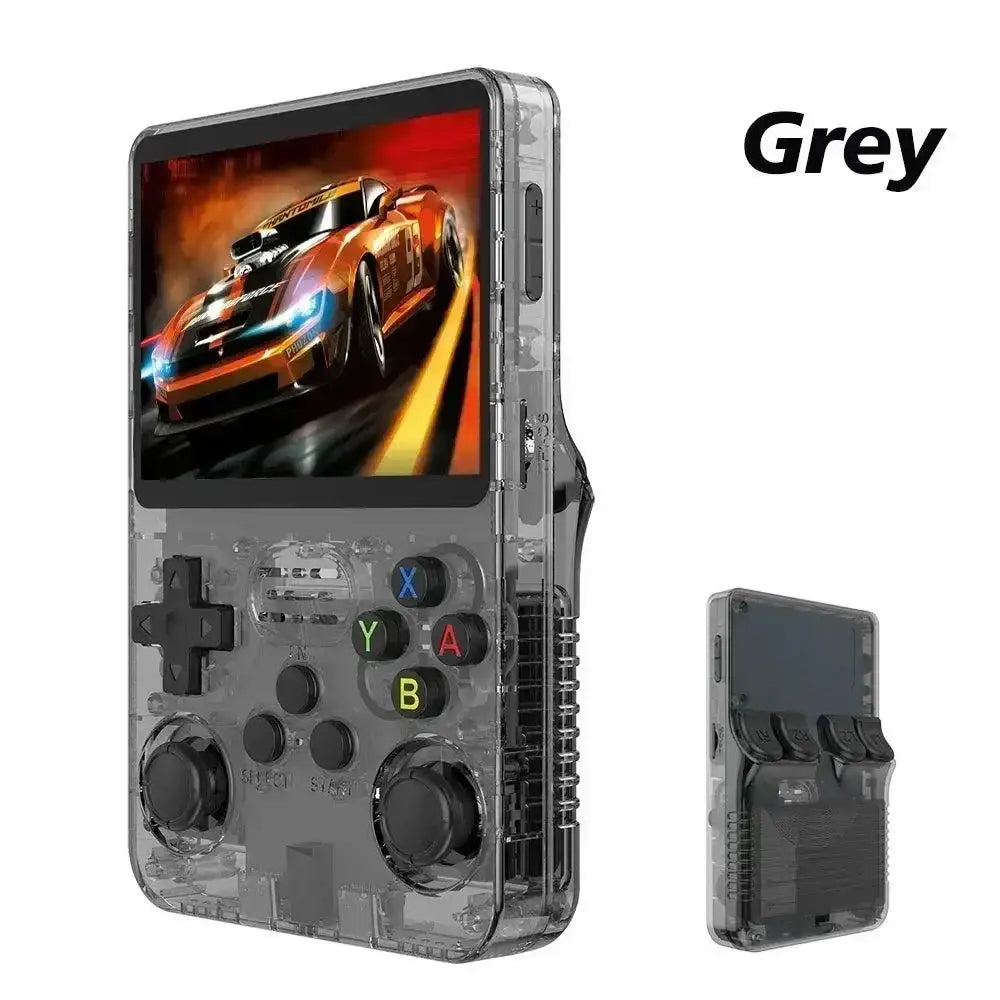 Grey handheld gaming console featured in Pocket Powerhouse Gaming Deals 128g model