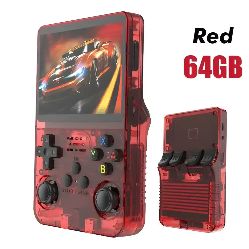 Red handheld gaming console from Pocket Powerhouse Gaming Deals for ultimate fun