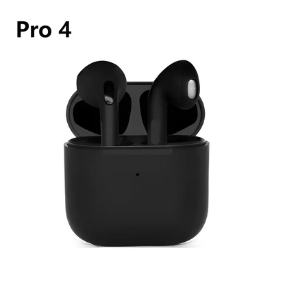 Black Pocket Powerhouse TWS Wireless Headphones in charging case, Bluetooth-compatible in-ear style