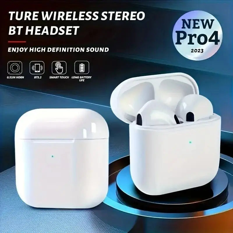 White Pocket Powerhouse TWS Wireless Headphones and charging case for easy Bluetooth use