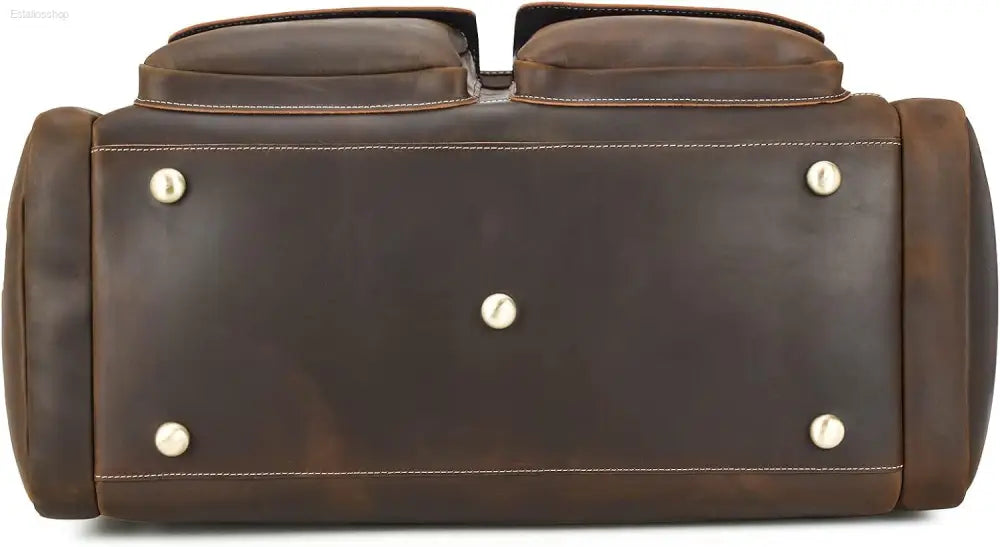 Polare 23" Retro Full Grain Cowhide Leather Duffel Bag - Stylish Gym & Weekend Luggage (42L)