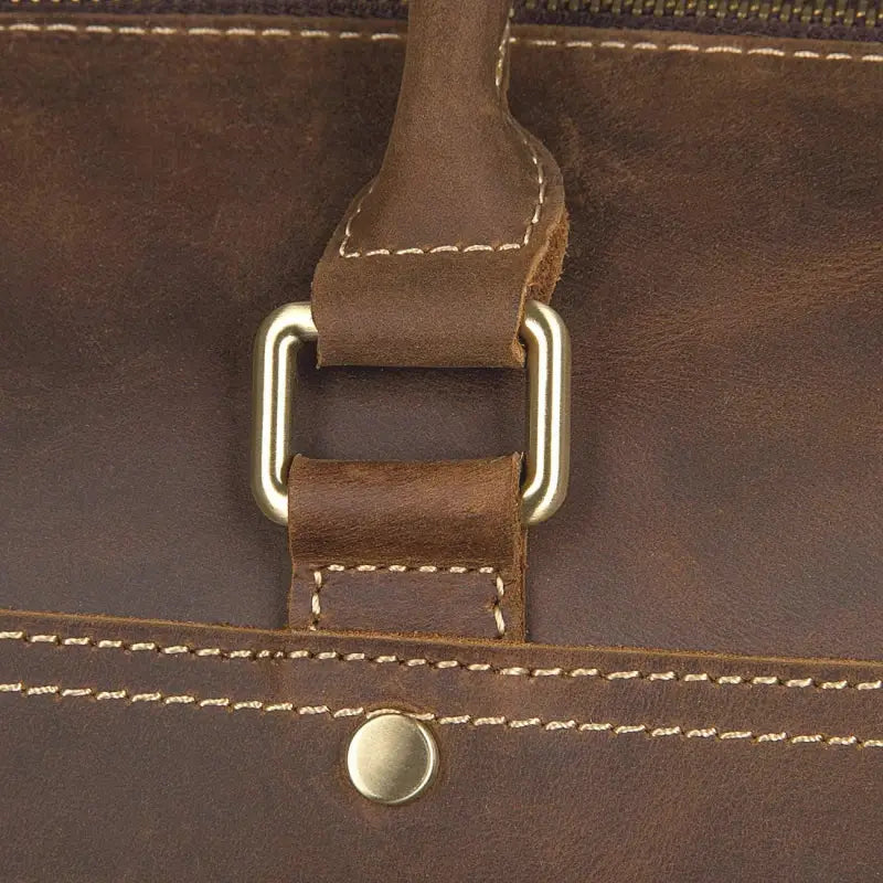 Polare 24" Retro Full Grain Leather Duffel Bag - Stylish Weekender Travel Luggage with Durable YKK Metal Zippers