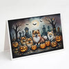 Pomeranian Spooky Halloween Greeting Cards Pack of 8 - Estalios