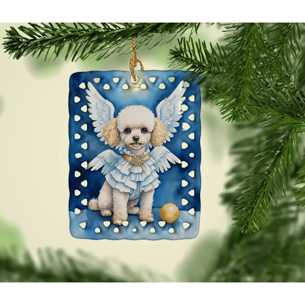 Poodle My Angel Porcelain Ornament for Unique Holiday Decor - Estalios