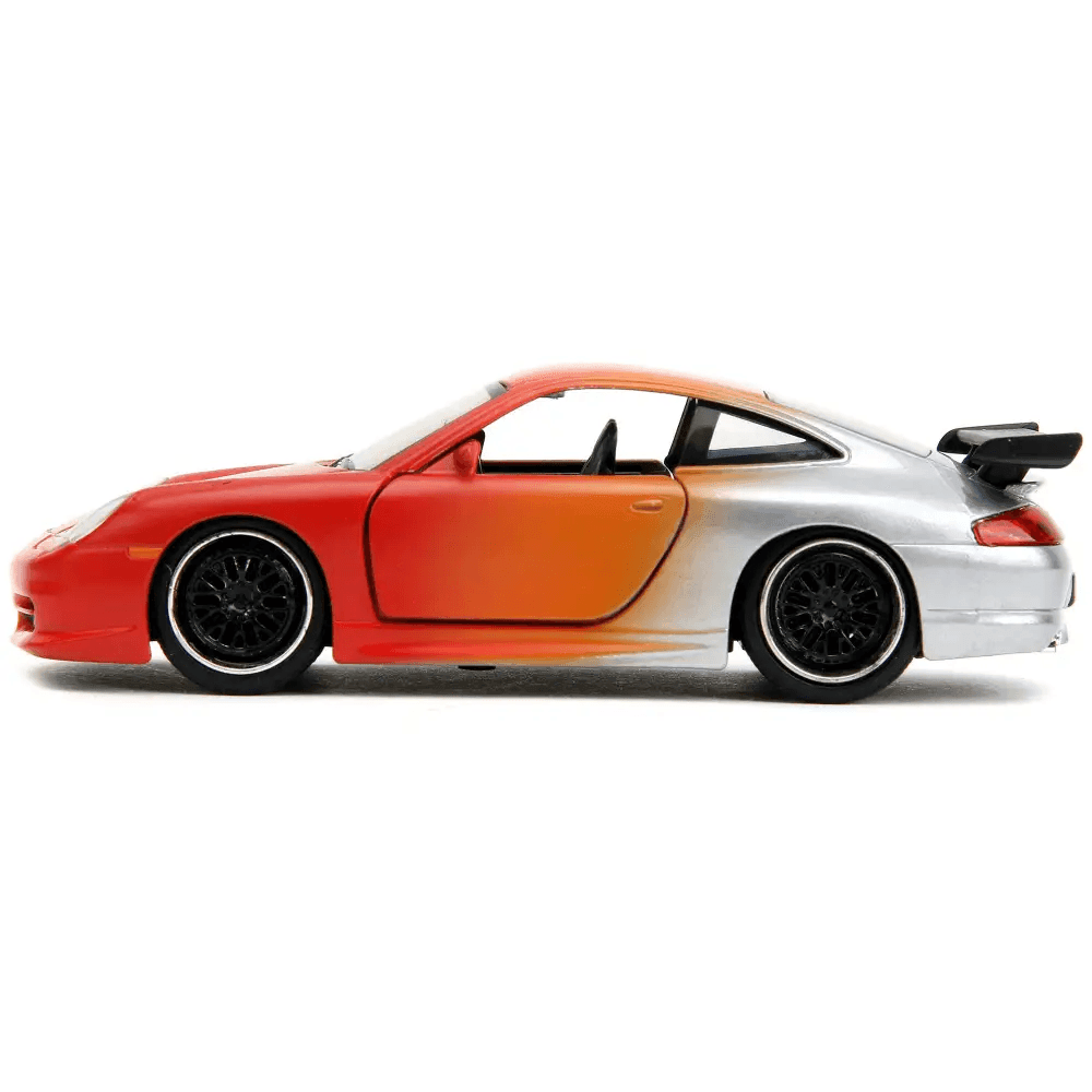 Blaze your Own Trail: Orange Porsche Gt3 Model Car! Unleash your Inner Speed Demon with this Stunning Orange and Silver Porsche 911 - Estalios