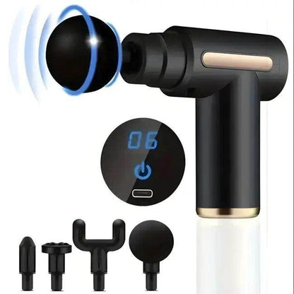 Portable Black Massage Gun with Digital Display Benefits - Estalios