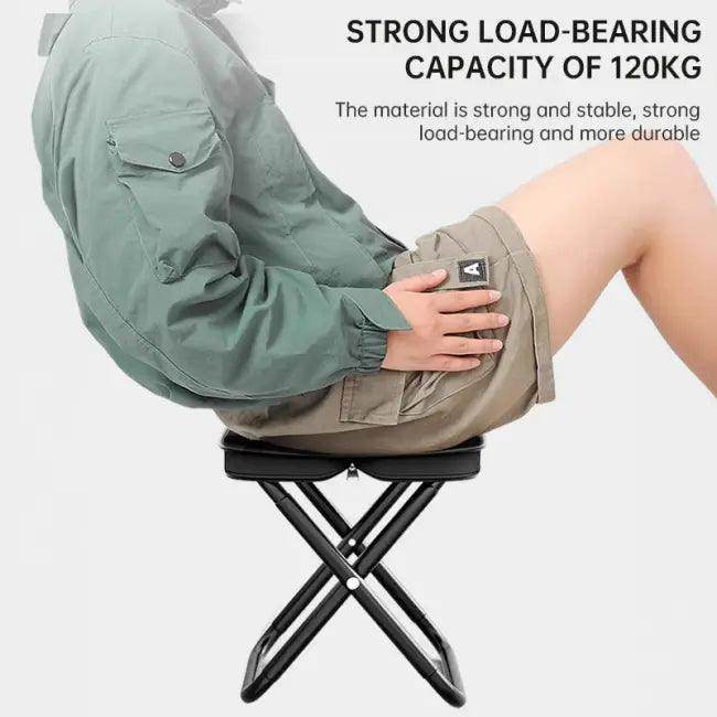 Portable Khaki Folding Stool with Zippered Case for Comfort - Estalios