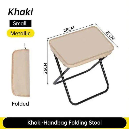 Portable Khaki Folding Stool with Zippered Case for Comfort - Estalios