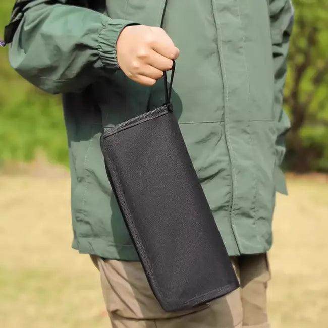 Portable Khaki Folding Stool with Zippered Case for Comfort - Estalios