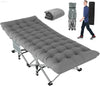 Portable Camping Cot with Carry Bag for Adults, Charcoal Grey - Estalios