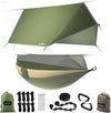 Portable Camping Hammock - Double & Single with Mosquito Net, Perfect for Outdoor Adventures & Travel, Includes 2 x 10ft Straps - Estalios
