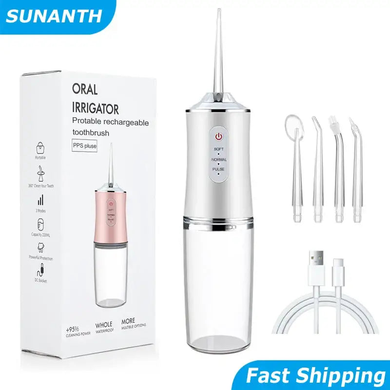 Rechargeable Portable Cordless Teeth Cleaning Power with accessories for travel oral irrigator