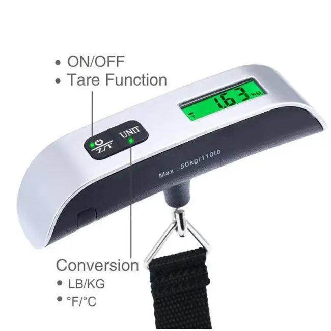 Portable Digital Luggage Scale with LCD Display 110lb Capacity - Estalios