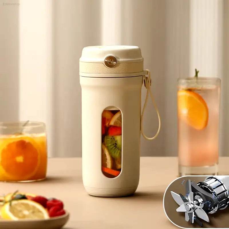 Ultimate Portable Electric Blender - 10 Stainless Steel Blades, USB Rechargeable Mini Juice Maker for Fresh Fruit Smoothies - Estalios