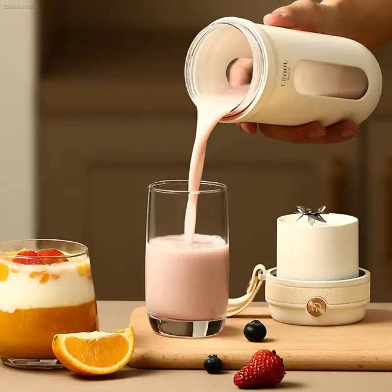 Ultimate Portable Electric Blender - 10 Stainless Steel Blades, USB Rechargeable Mini Juice Maker for Fresh Fruit Smoothies - Estalios