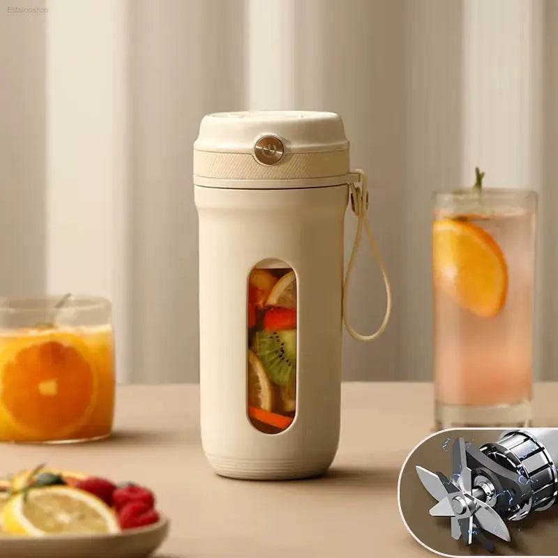 Ultimate Portable Electric Blender - 10 Stainless Steel Blades, USB Rechargeable Mini Juice Maker for Fresh Fruit Smoothies - Estalios