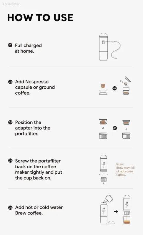 Portable Electric Espresso Maker for Hot or Cold Coffee - Estalios