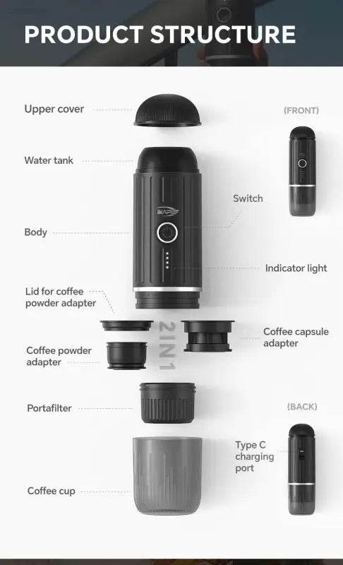 Portable Electric Espresso Maker for Hot or Cold Coffee - Estalios