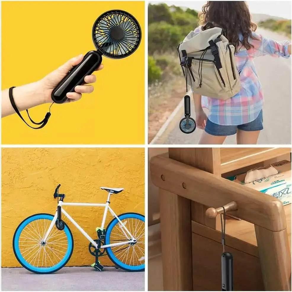 Portable Handheld Fan with RGB Lights and Rechargeable Battery - Estalios