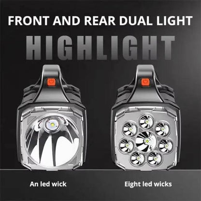 Portable Powerful USB Rechargeable Flashlight Solar LED Light with COB Work Light 4 Gear Charge Mobile Phone Camping Lamp - Estalios
