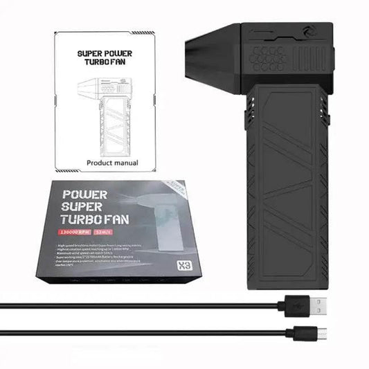 Unleash Cool Power with the Black Mini Turbo Jet Fan - Estalios