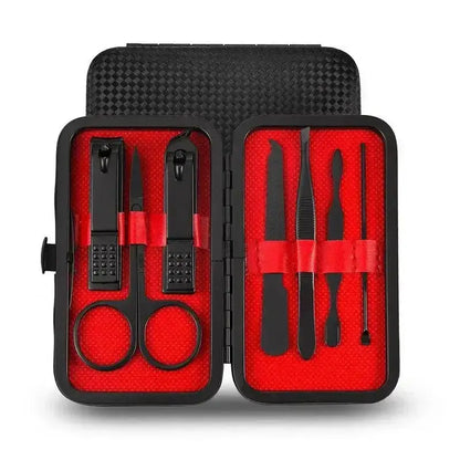 Black manicure set with red interior perfect for your personal care manicure needs