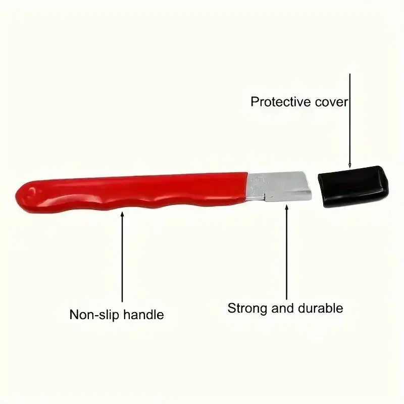 Red-handled glass cutter with cover for Precision Edge Kitchen Knife Sharpener